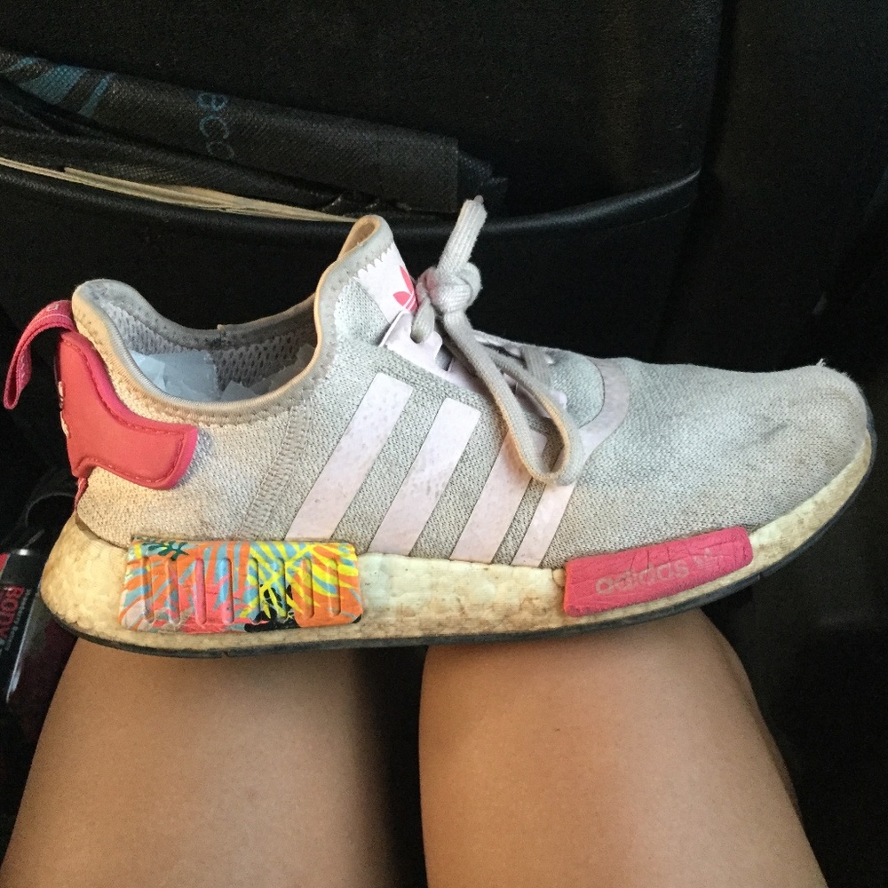 Pink floral adidas